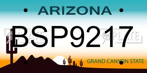BSP9217 Arizona License Plate