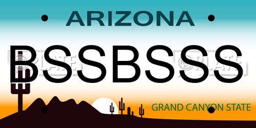 BSSBSSS Arizona License Plate