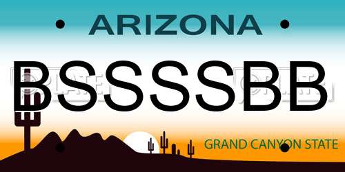 BSSSSBB Arizona License Plate