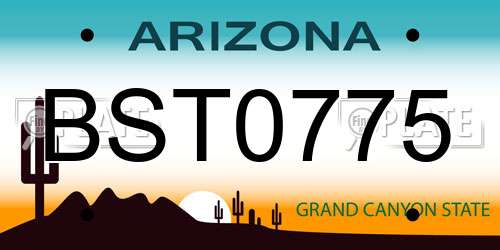 BST0775 Arizona License Plate