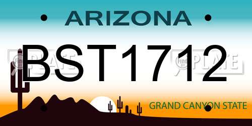 BST1712 Arizona License Plate