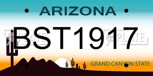 BST1917 Arizona License Plate