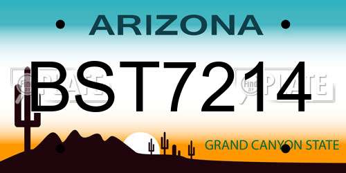 BST7214 Arizona License Plate