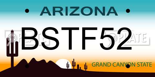 BSTF52 Arizona License Plate