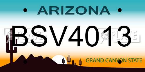 BSV4013 Arizona License Plate