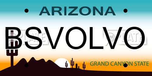 BSVOLVO Arizona License Plate