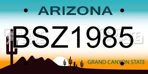 BSZ1985 Arizona License Plate