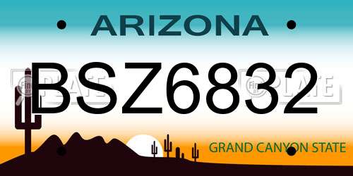 BSZ6832 Arizona License Plate