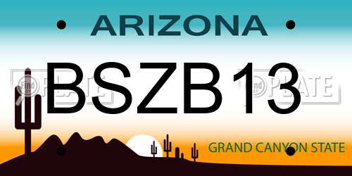 BSZB13 Arizona License Plate