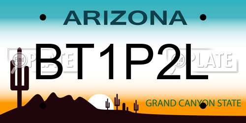 BT1P2L Arizona License Plate