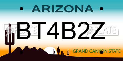 BT4B2Z Arizona License Plate