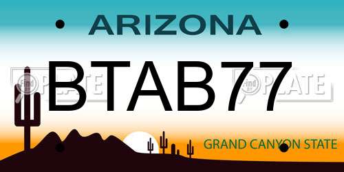 BTAB77 Arizona License Plate