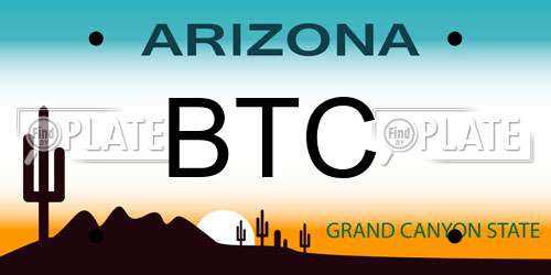 BTC Arizona License Plate