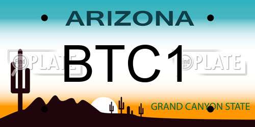 BTC1 Arizona License Plate