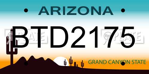 BTD2175 Arizona License Plate