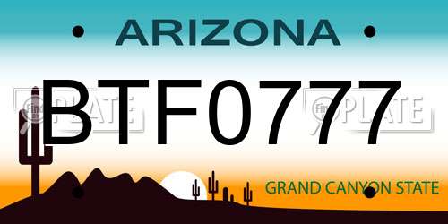BTF0777 Arizona License Plate