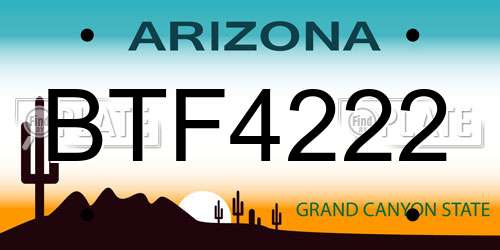 BTF4222 Arizona License Plate