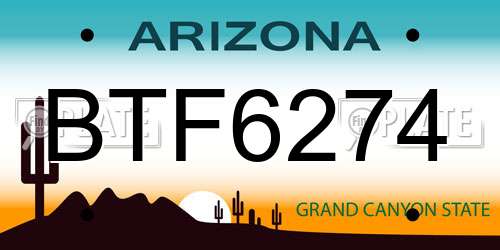 BTF6274 Arizona License Plate