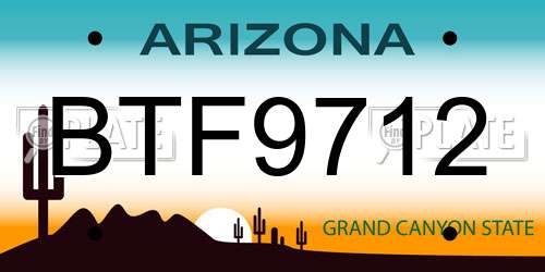 BTF9712 Arizona License Plate