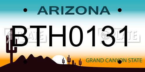 BTH0131 Arizona License Plate