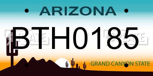 BTH0185 Arizona License Plate