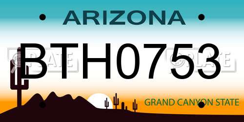 BTH0753 Arizona License Plate