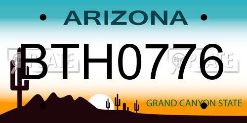 BTH0776 Arizona License Plate