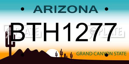 BTH1277 Arizona License Plate
