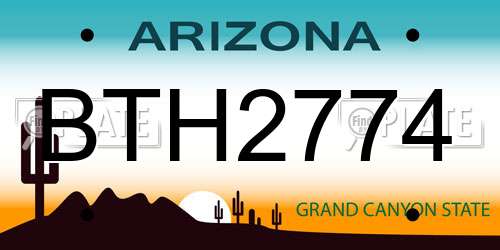 BTH2774 Arizona License Plate