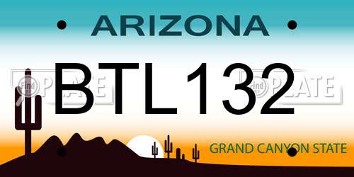 BTL132 Arizona License Plate