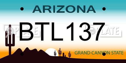 BTL137 Arizona License Plate