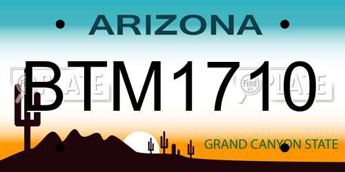BTM1710 Arizona License Plate