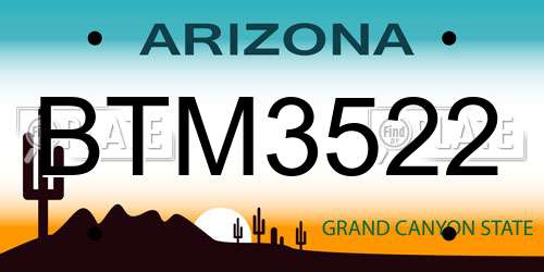 BTM3522 Arizona License Plate