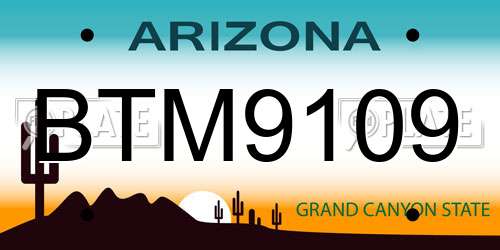 BTM9109 Arizona License Plate