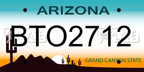 BTO2712 Arizona License Plate