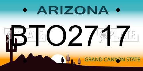 BTO2717 Arizona License Plate