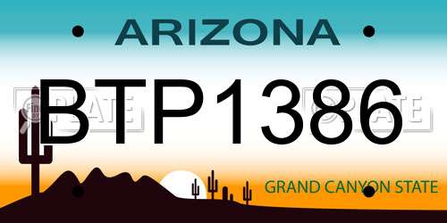 BTP1386 Arizona License Plate