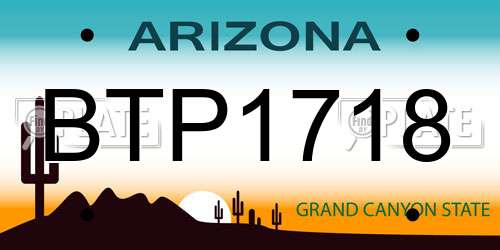 BTP1718 Arizona License Plate
