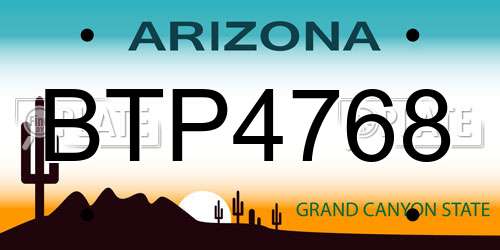 BTP4768 Arizona License Plate
