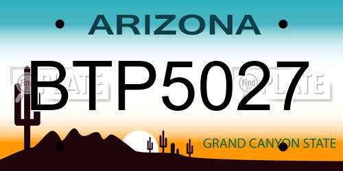 BTP5027 Arizona License Plate
