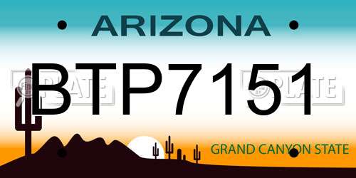 BTP7151 Arizona License Plate