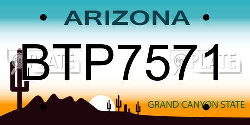 BTP7571 Arizona License Plate