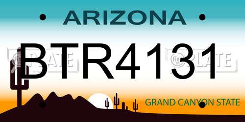 BTR4131 Arizona License Plate