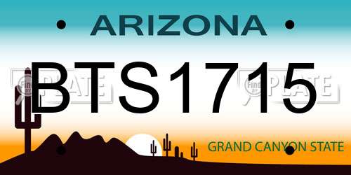 BTS1715 Arizona License Plate
