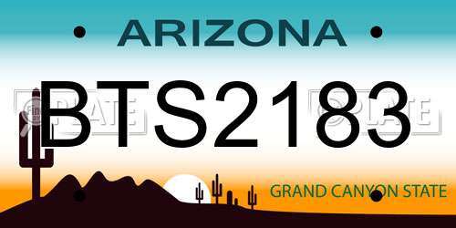 BTS2183 Arizona License Plate
