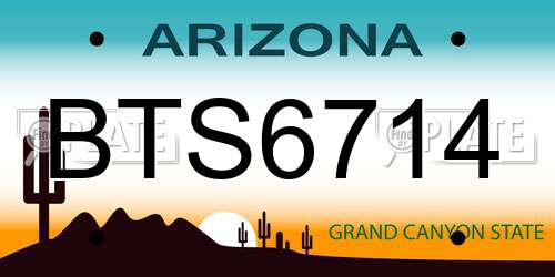 BTS6714 Arizona License Plate