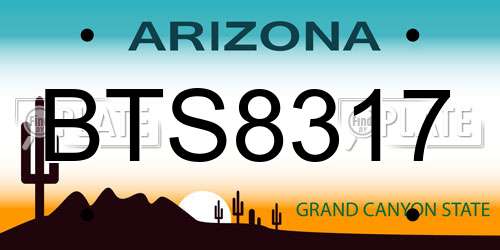 BTS8317 Arizona License Plate