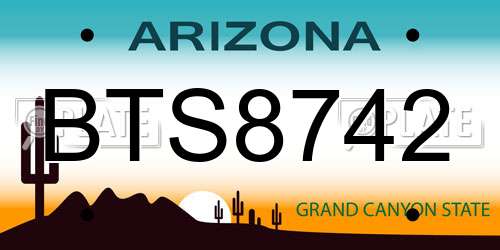 BTS8742 Arizona License Plate