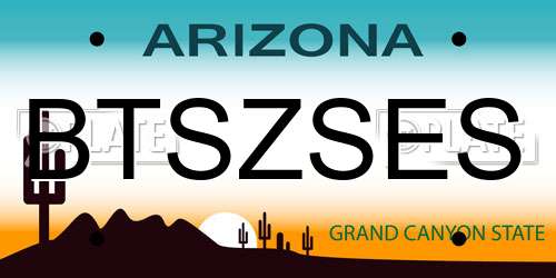 BTSZSES Arizona License Plate