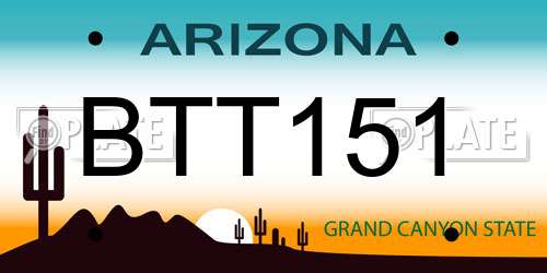 BTT151 Arizona License Plate